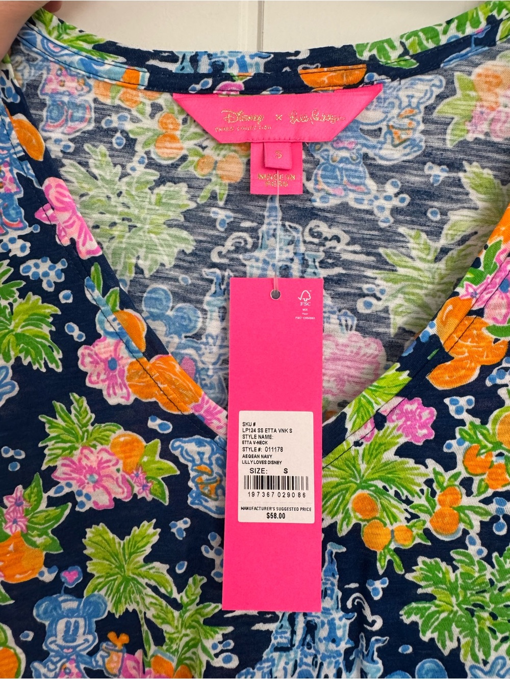 Lily Pulitzer Disney V-Neck Short Sleeve Tee - Picture 2 of 4